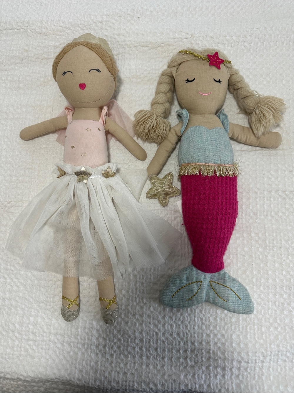 Mud Pie Plush Mermaid and Ballerina Doll Set